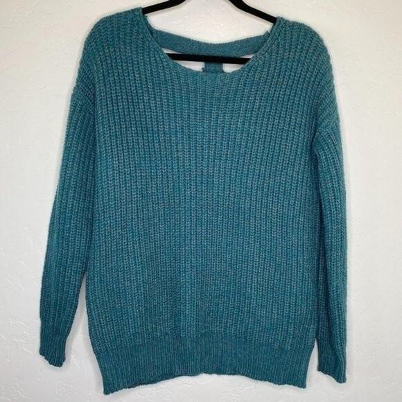 Sparkle & Fade UO Blue Cage Back Knitted Sweater Small - Picture 9 of 9
